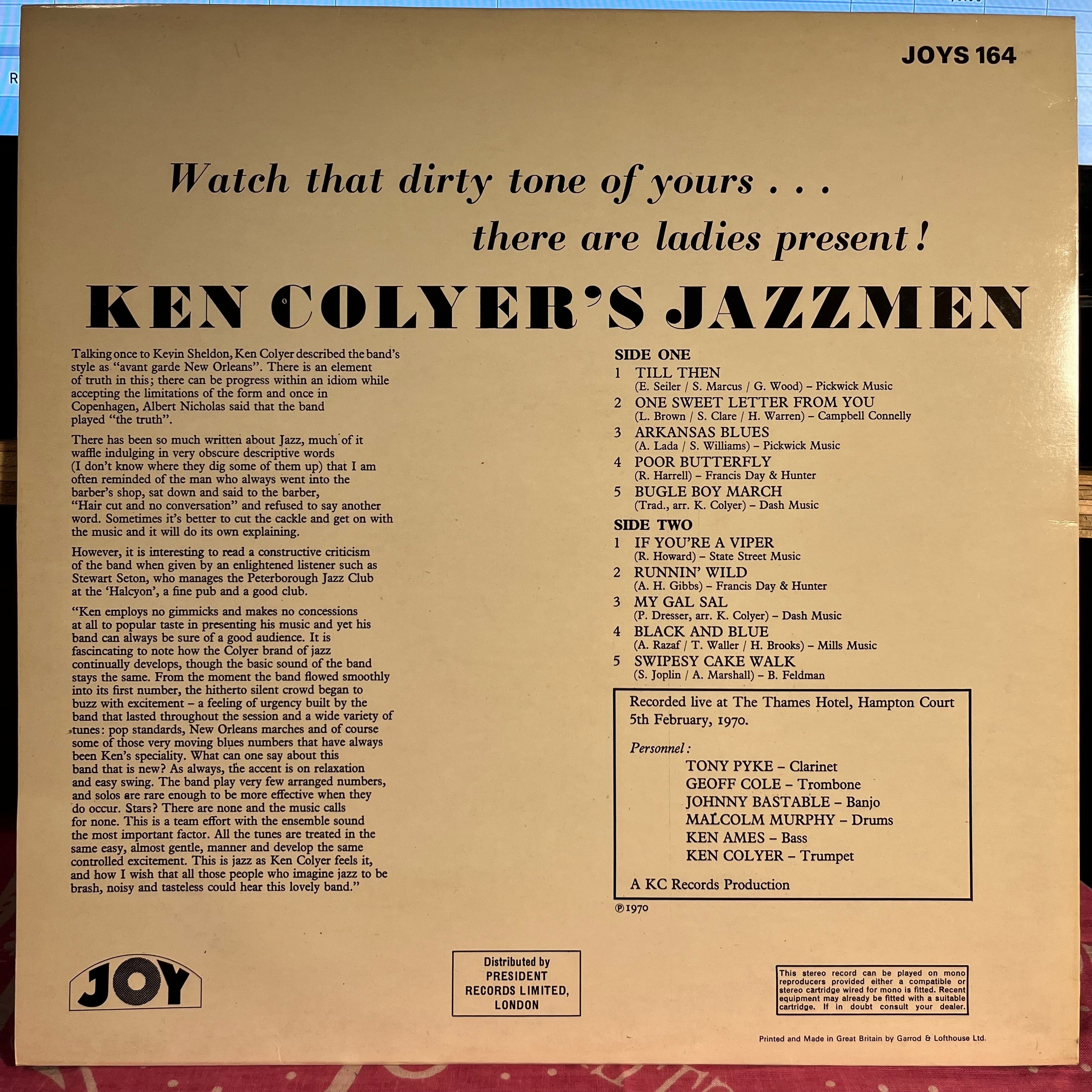 Ken Colyer's Jazzmen - Watch That Dirty Tone Of Yours...There Are Ladies Present! *UK* | Near Mint (NM) Near Mint (NM)