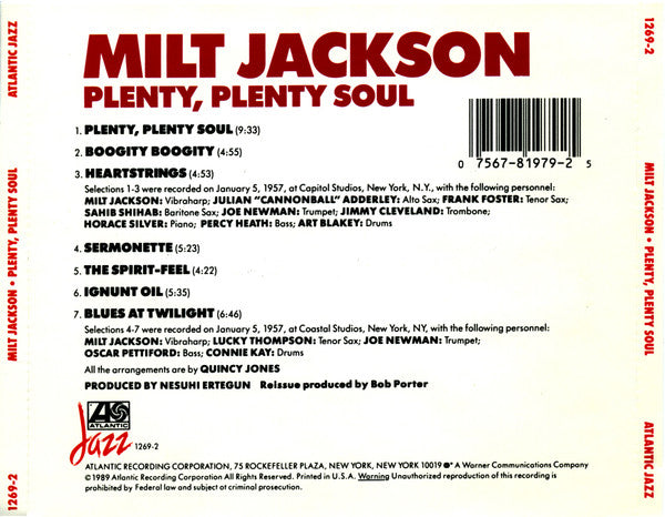 Milt Jackson - Plenty, Plenty Soul (CD) | Near Mint (NM) Near Mint (NM)