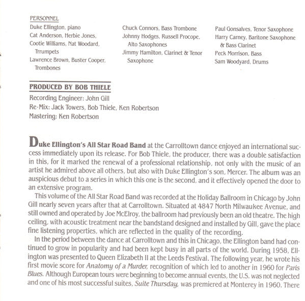 Duke Ellington - All Star Road Band (CD) | Near Mint (NM) Near Mint (NM)