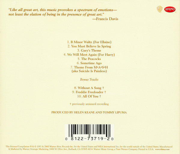 Bill Evans - You Must Believe In Spring (CD) | Near Mint (NM) Near Mint (NM)