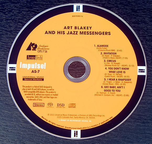 Art Blakey & The Jazz Messengers - Art Blakey!!!!! Jazz Messengers!!!!! (SACD) | Near Mint (NM) Excellent (EX)