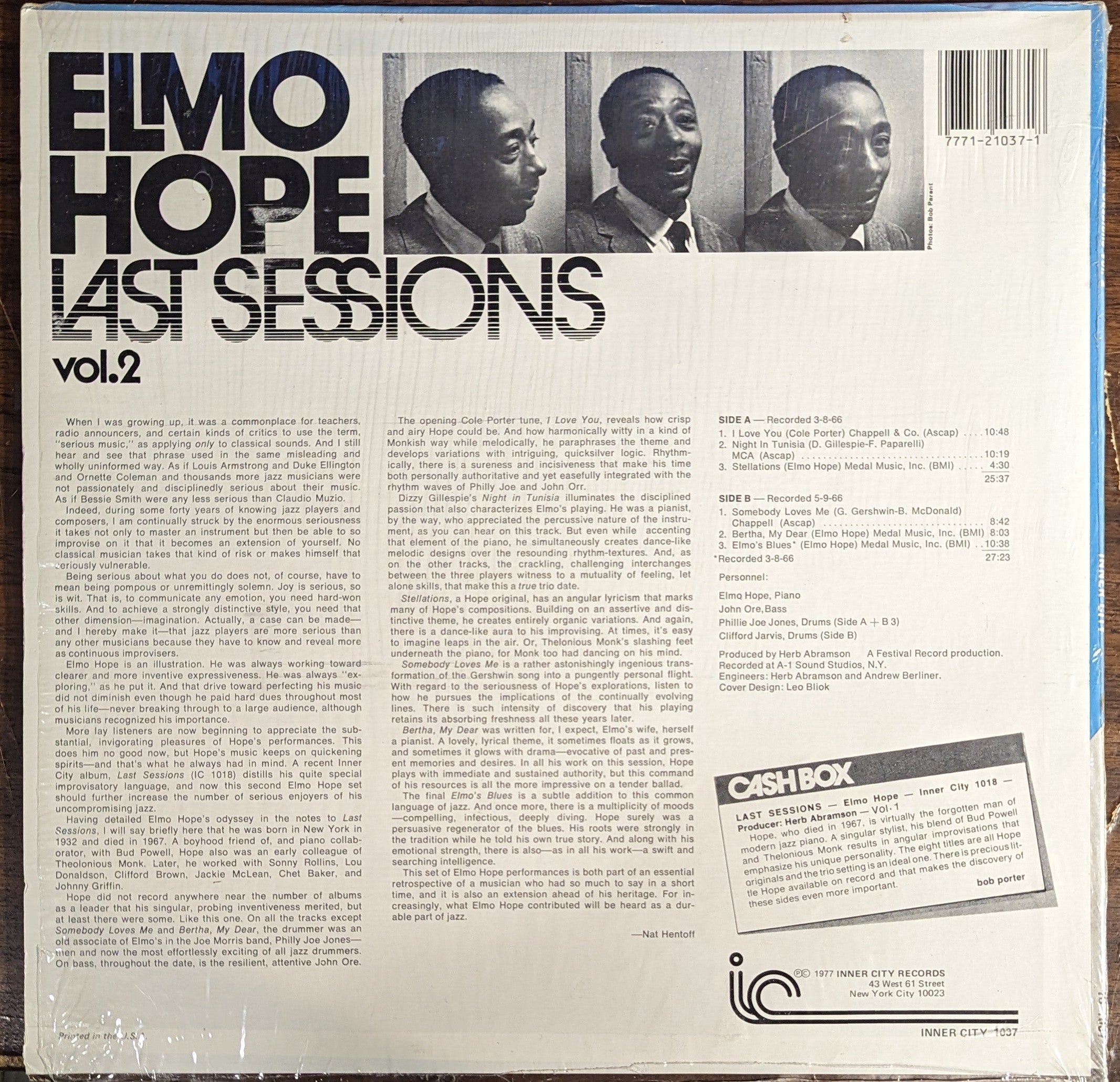 Elmo Hope - Last Sessions Vol. 2 | Near Mint (NM) Near Mint (NM)