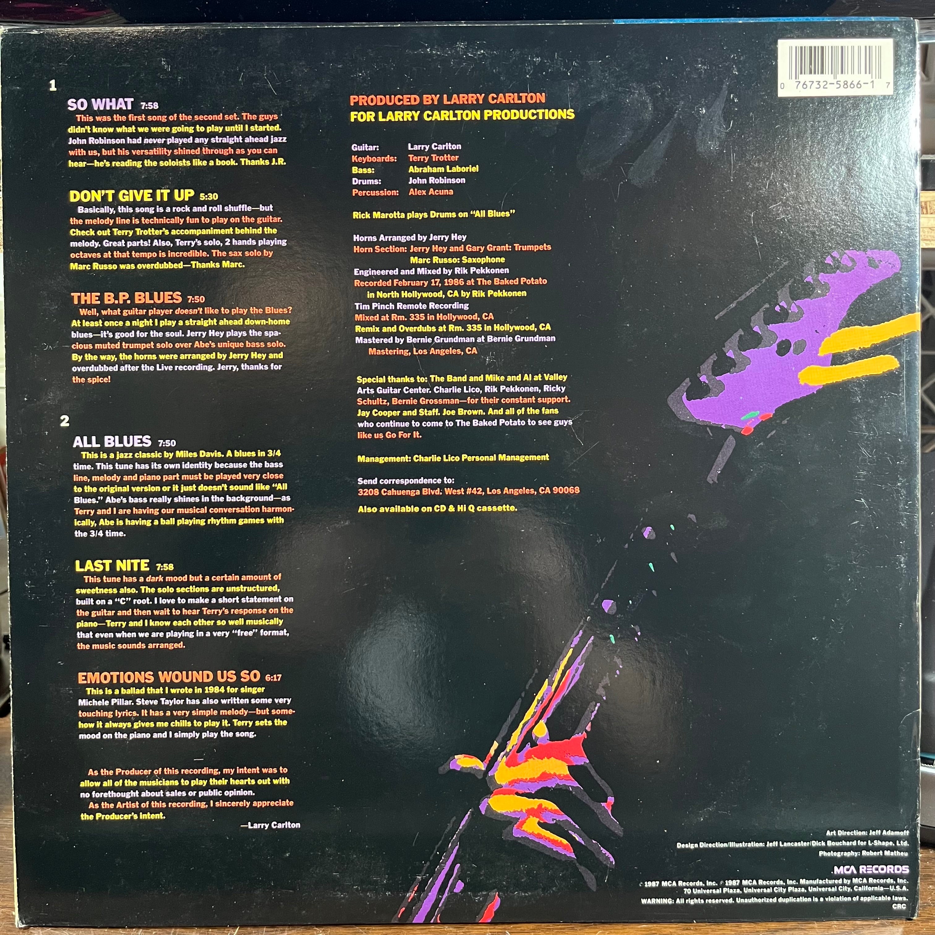 Larry Carlton - Last Nite (LP) | Near Mint (NM) Excellent (EX)