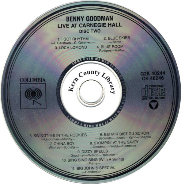 Benny Goodman - Live At Carnegie Hall (2xCD) | Near Mint (NM) Near Mint (NM)