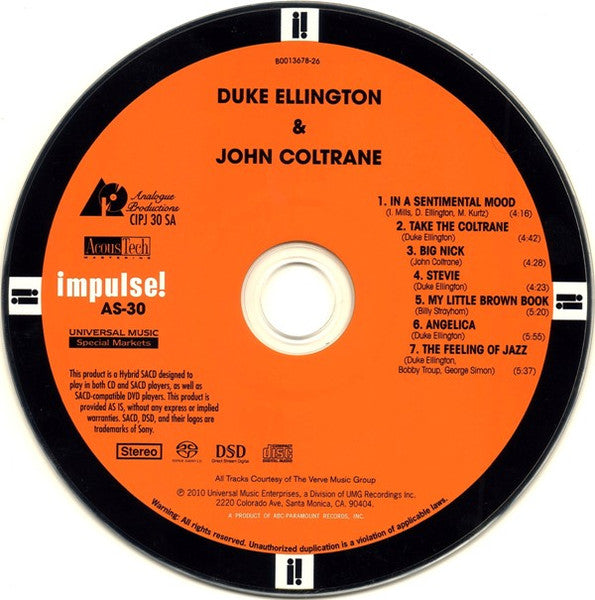 Duke Ellington - Duke Ellington & John Coltrane (SACD) | Near Mint (NM or M-)