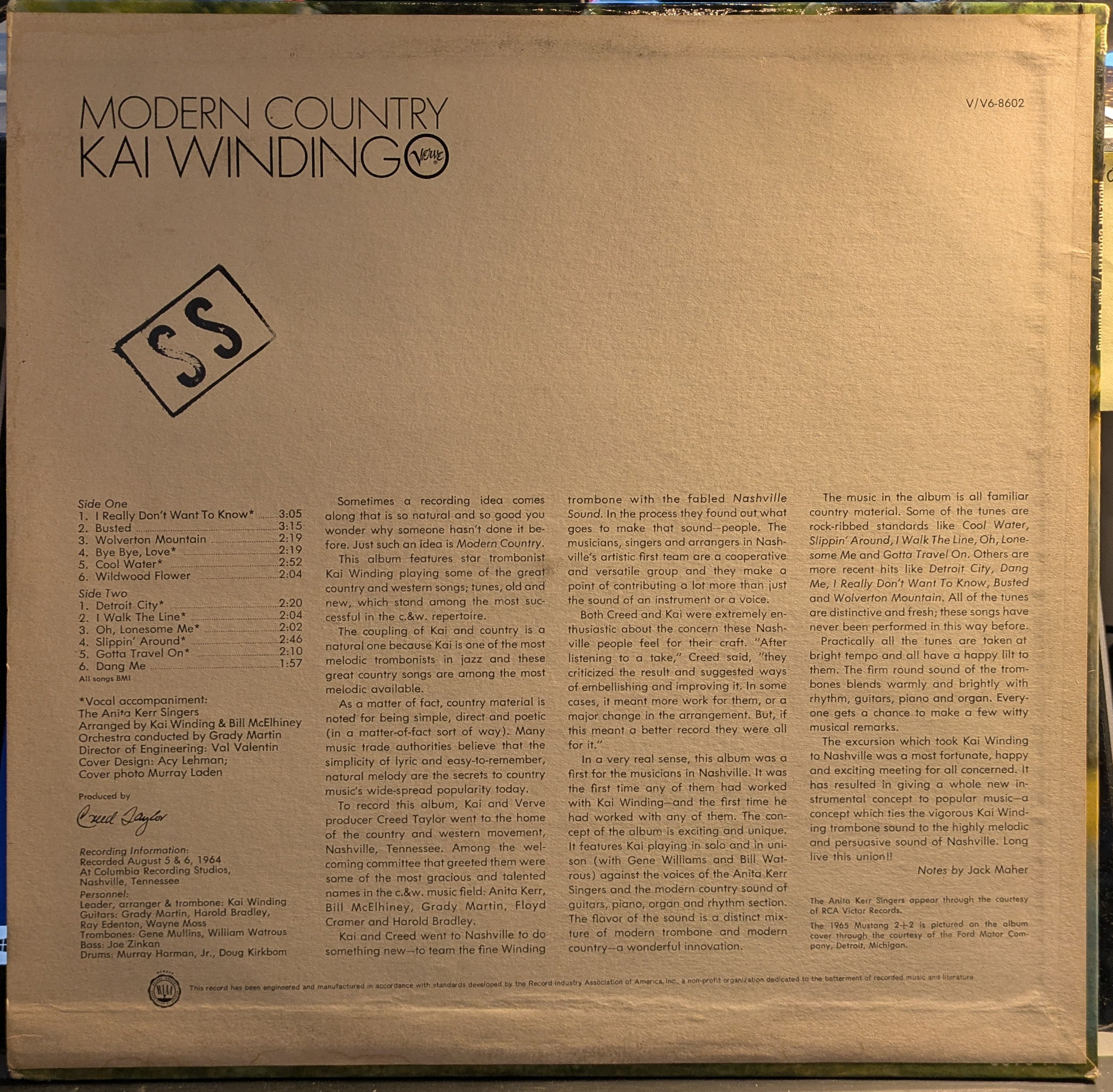 Kai Winding - Modern Country (VINYL) | Near Mint (NM) Near Mint (NM)