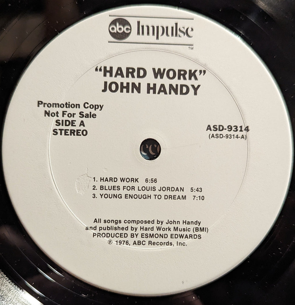 John Handy - Hard Work *TERRE HAUTE/PROMO* | Near Mint (NM) Excellent (EX)