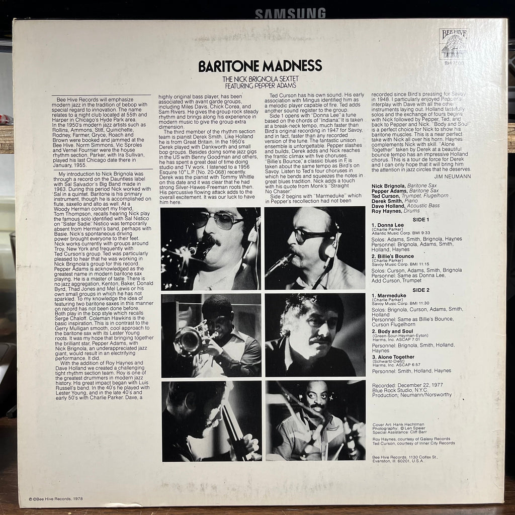 The Nick Brignola Sextet - Baritone Madness (LP) | Near Mint (NM) Near Mint- (NM-)