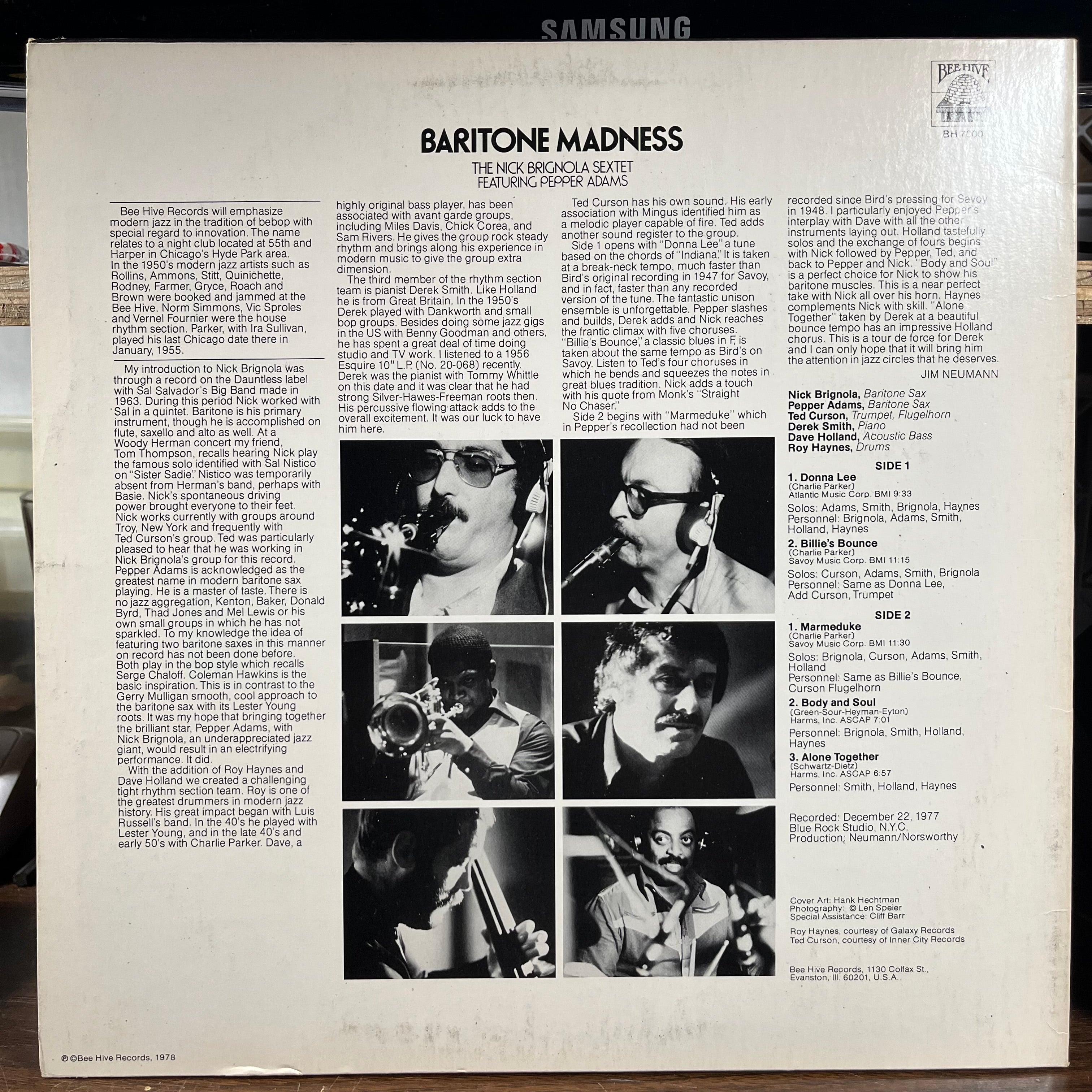 The Nick Brignola Sextet - Baritone Madness (LP) | Near Mint (NM) Near Mint- (NM-)