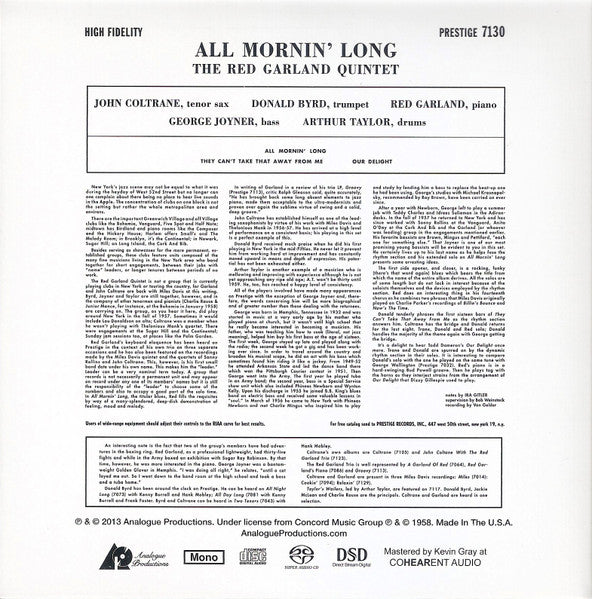 The Red Garland Quintet - All Mornin' Long (SACD) | Near Mint (NM) Near Mint (NM)