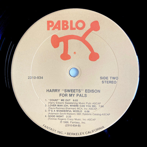Harry Edison - For My Pals (VINYL) | Near Mint (NM) Near Mint (NM)