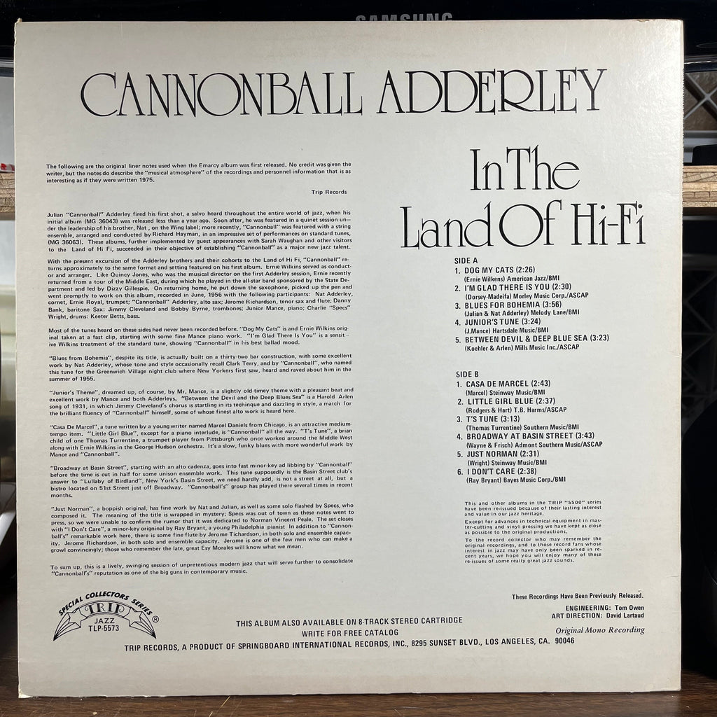 Cannonball Adderley - In The Land Of Hi-Fi (LP) | Near Mint (NM) Near Mint (NM)