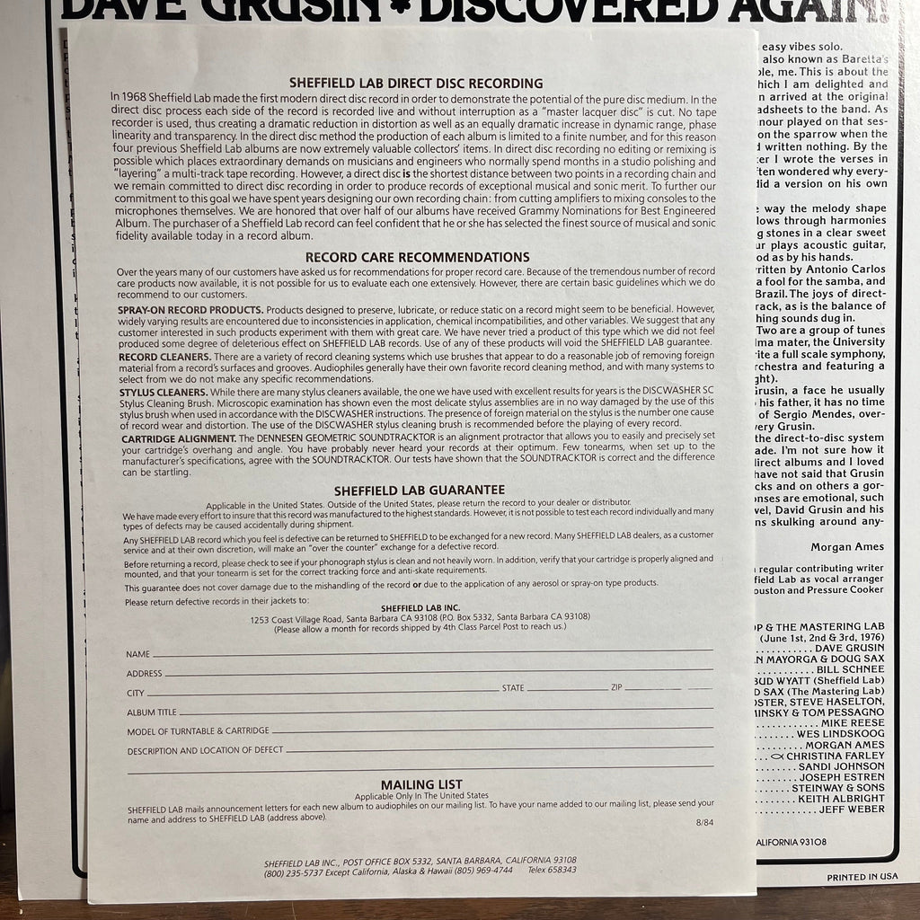 Dave Grusin - Discovered Again! (VINYL) | Near Mint (NM) Excellent+ (EX+)