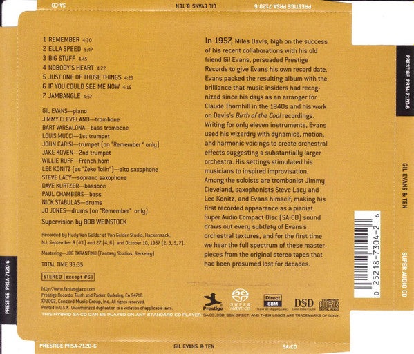 Gil Evans - Gil Evans & Ten (SACD) | Near Mint (NM or M-)