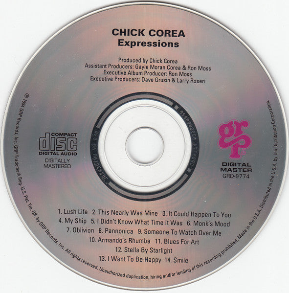 Chick Corea - Expressions (CD) | Near Mint (NM) Near Mint (NM)