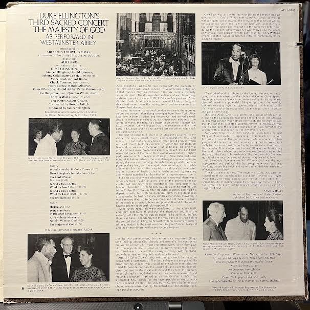 Duke Ellington And His Orchestra - Duke Ellington's Third Sacred Concert, The Majesty Of God, As Performed In Westminster Abbey (VINYL) | Near Mint (NM) Excellent+ (EX+)