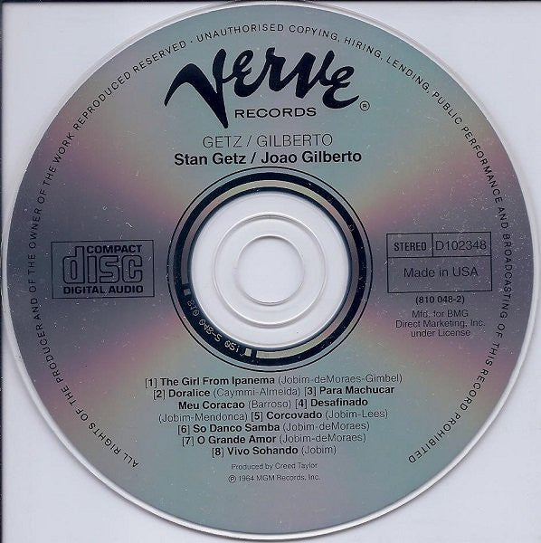 Stan Getz - Getz / Gilberto (CD) | Excellent+ (EX+) Near Mint (NM)