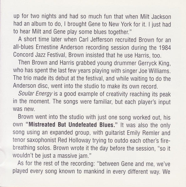 Ray Brown Trio - Soular Energy (SACD) | Near Mint (NM or M-)