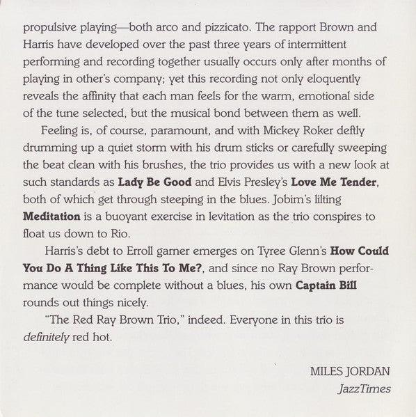 Ray Brown Trio - The Red Hot Ray Brown Trio (SACD) | Near Mint (NM or M-)