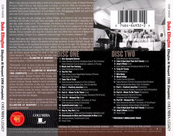 Duke Ellington - Ellington At Newport 1956 (Complete) (2xCD) | Near Mint (NM or M-)