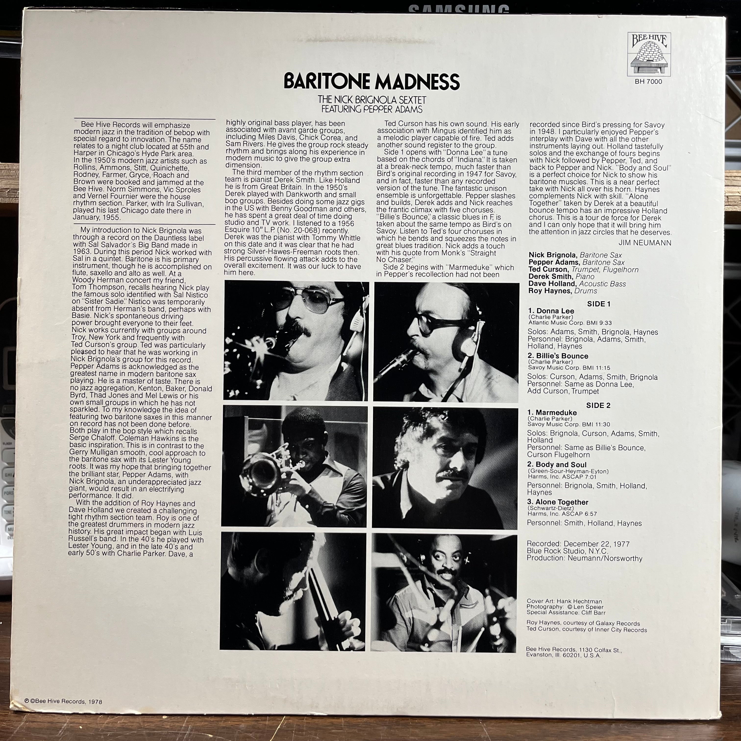 The Nick Brignola Sextet - Baritone Madness (VINYL) | Near Mint (NM) Near Mint- (NM-)