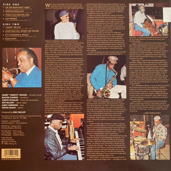 Harry Edison - For My Pals (VINYL) | Near Mint (NM) Near Mint (NM)