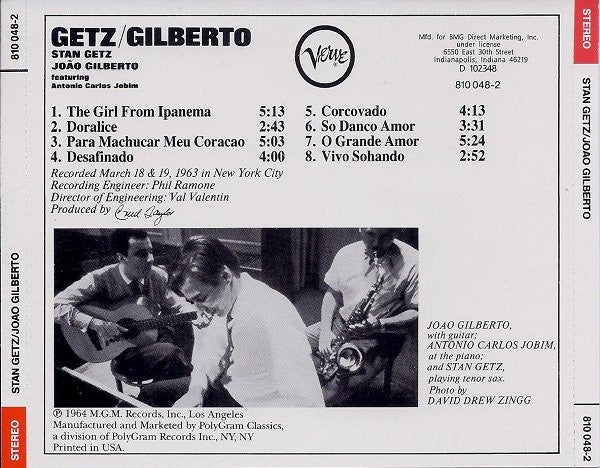 Stan Getz - Getz / Gilberto (CD) | Excellent+ (EX+) Near Mint (NM)