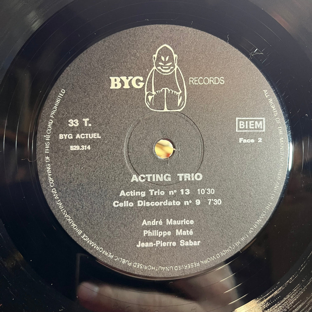 Acting Trio - Acting Trio (FRANCE VINYL) | Near Mint (NM) Near Mint (NM)