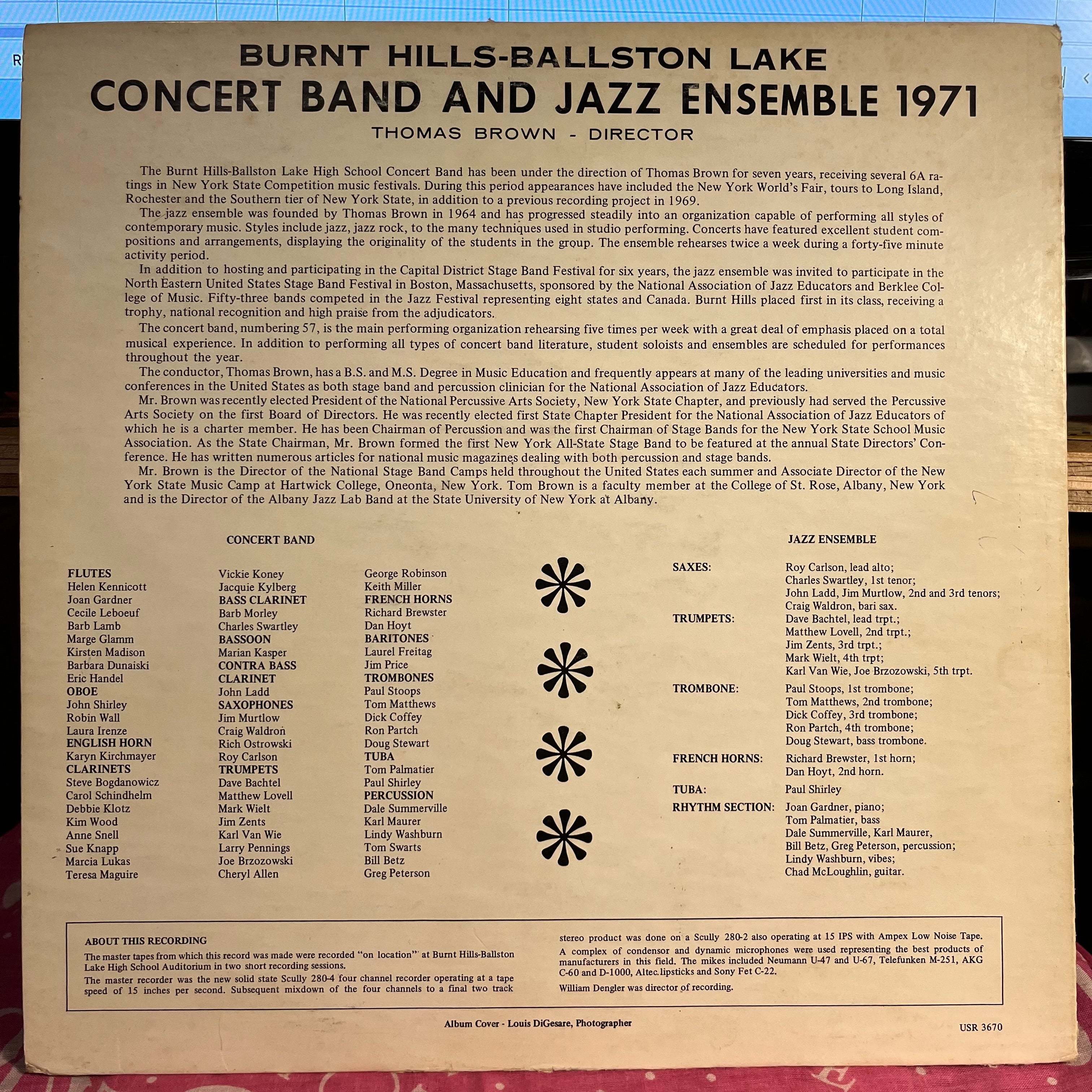 Burnt Hills - Ballston Lake Concert Band And Jazz - Burnt Hills | Very Good Plus (VG+) Very Good Plus (VG+)