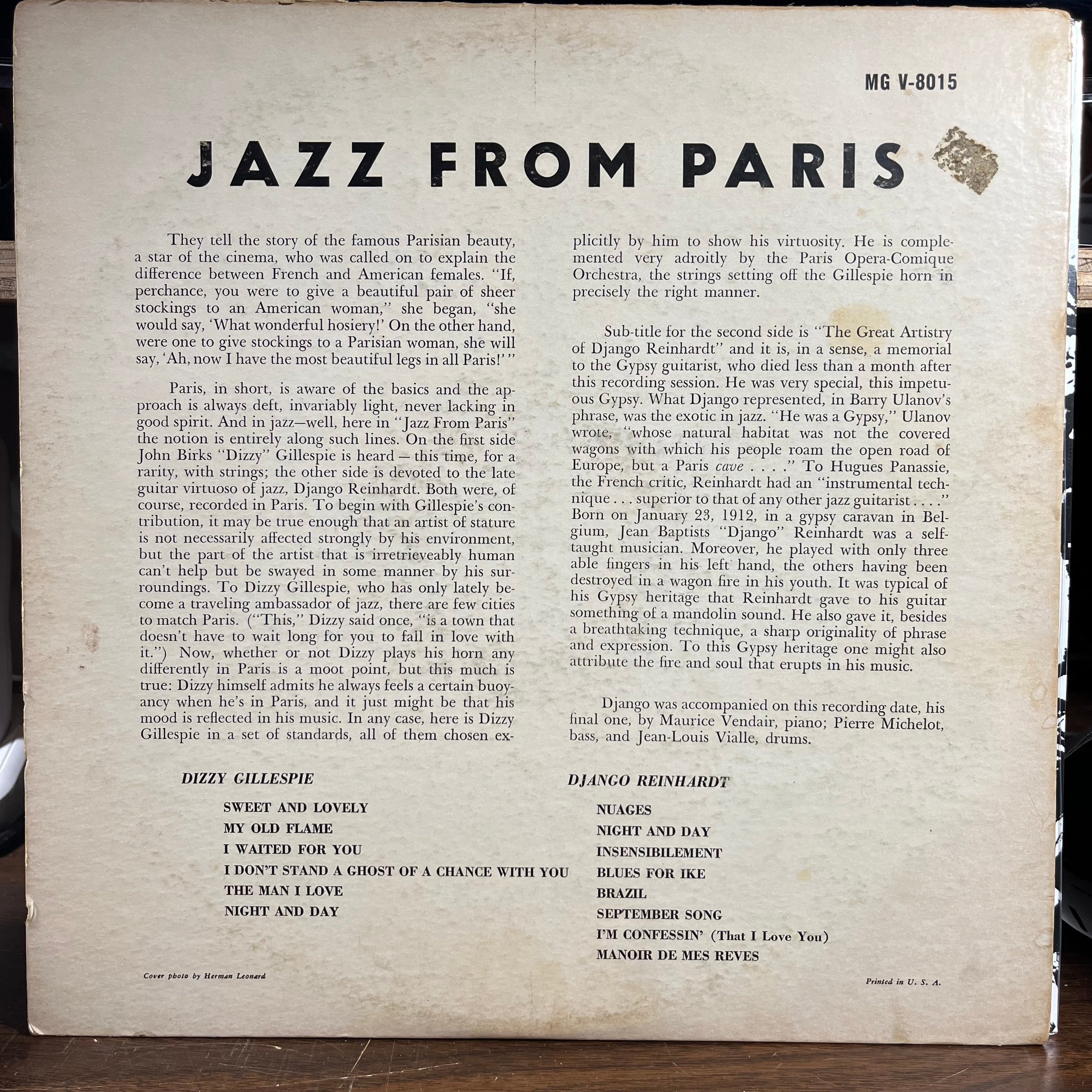 Dizzy Gillespie - Jazz From Paris (VINYL) | Very Good (VG)