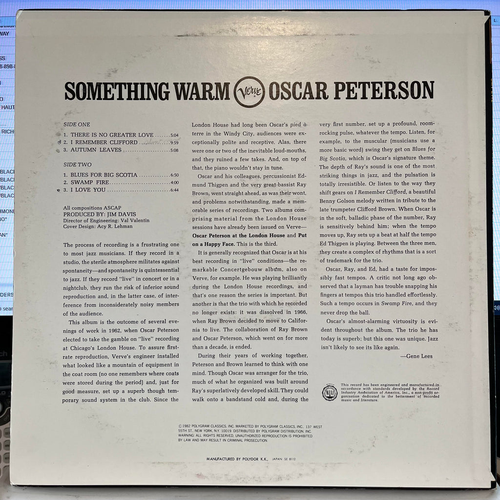 Oscar Peterson - Something Warm *JAPAN* | Very Good Plus (VG+) Excellent (EX)