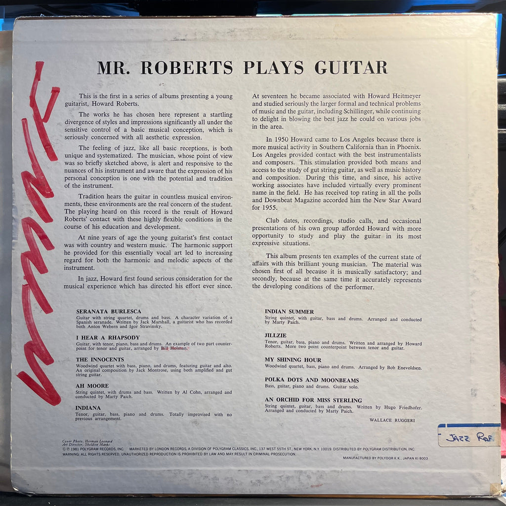 Howard Roberts - Mr. Roberts Plays Guitar *JAPAN* | Very Good Plus (VG+) Very Good Plus (VG+)