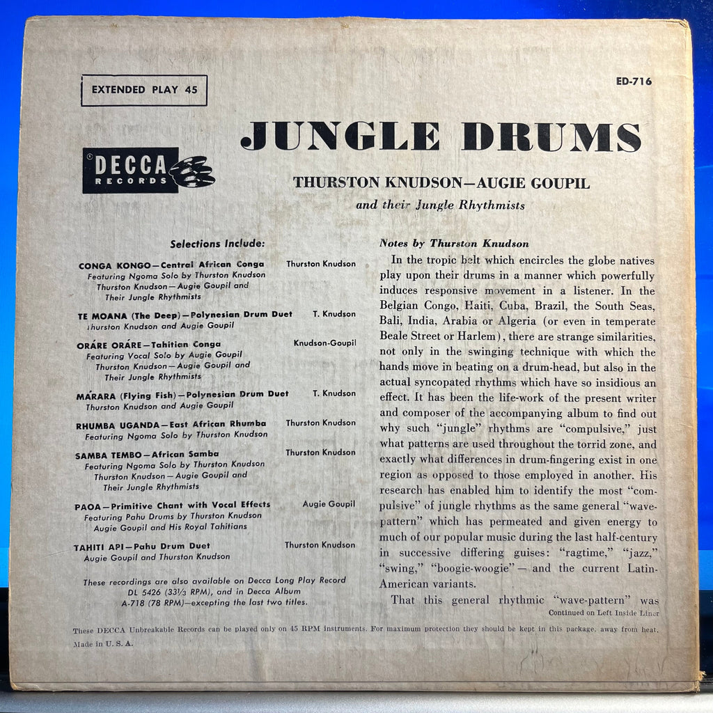 Thurston Knudson - Jungle Drums *2X7"* |