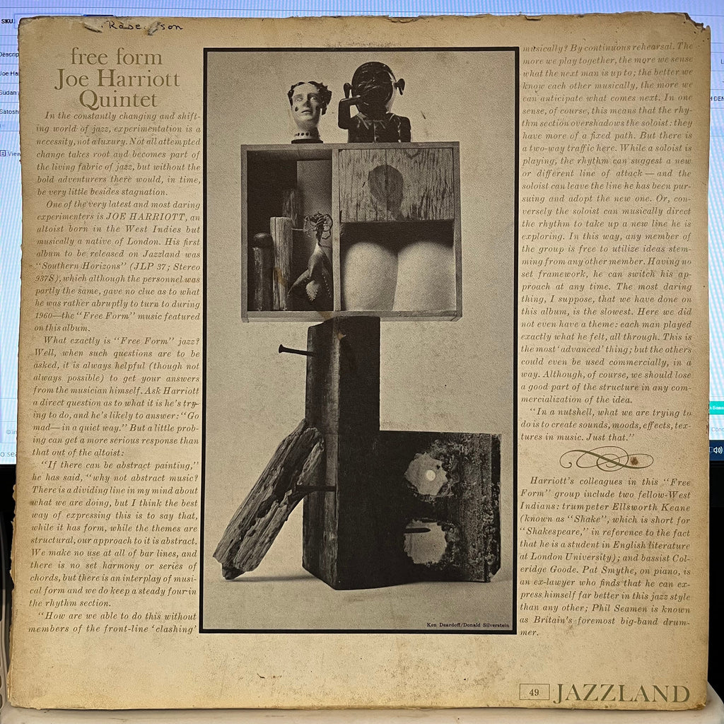 Joe Harriott Quintet - Free Form | Very Good (VG) Good Plus (G+)