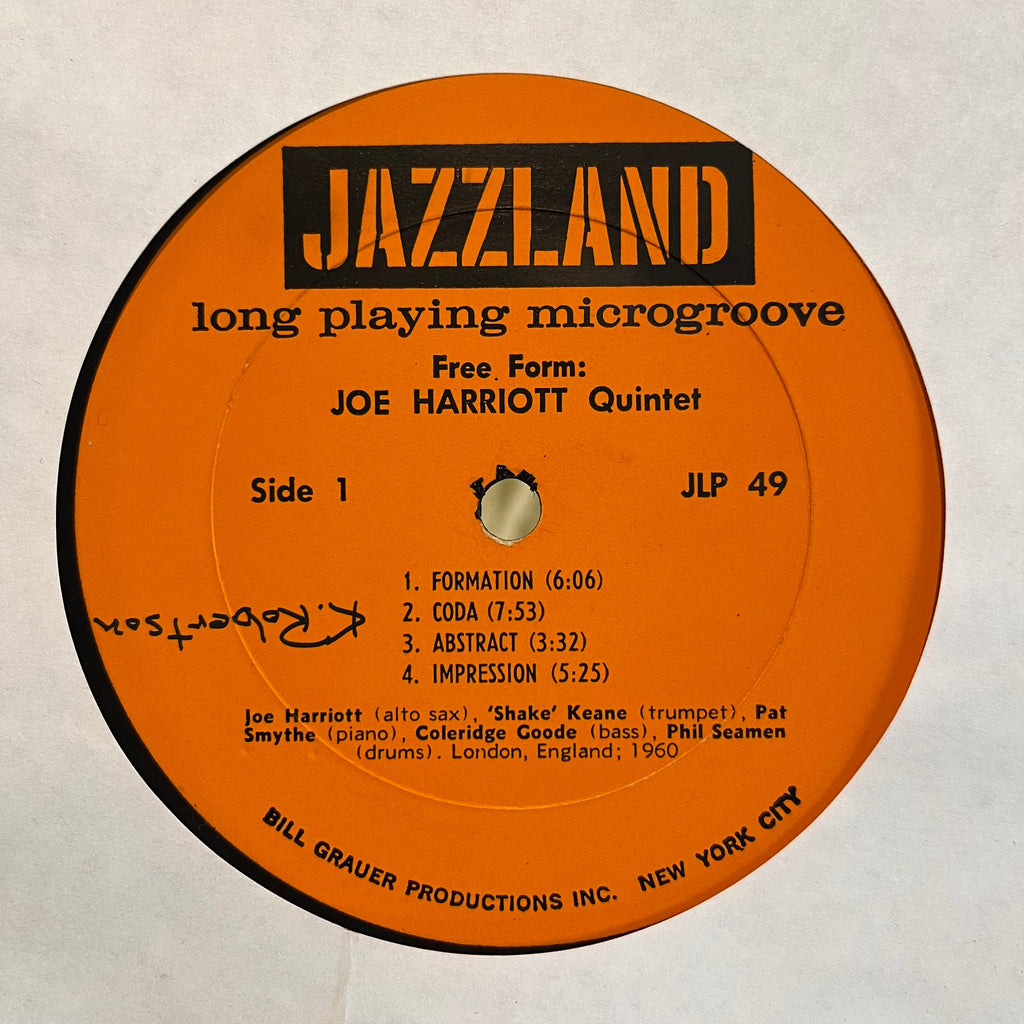 Joe Harriott Quintet - Free Form | Very Good (VG) Good Plus (G+)