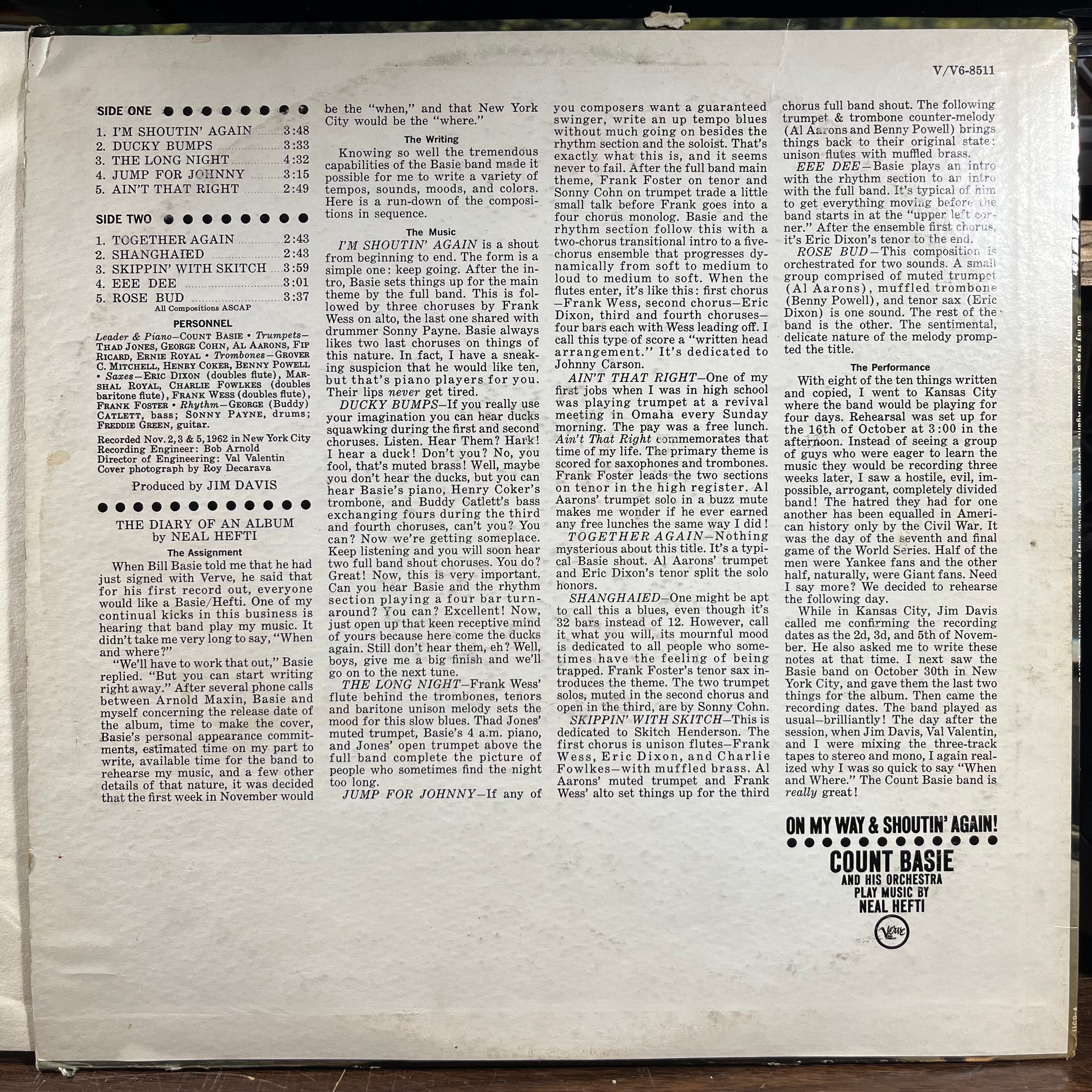 Count Basie Orchestra - On My Way & Shoutin' Again! (LP) | Very Good (VG) Excellent (EX)