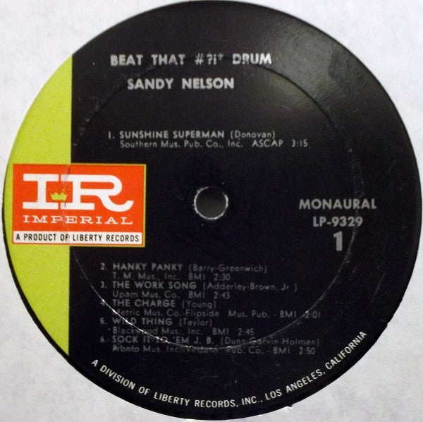 Sandy Nelson - Beat That #?!* Drum | Very Good (VG) Good Plus (G+)