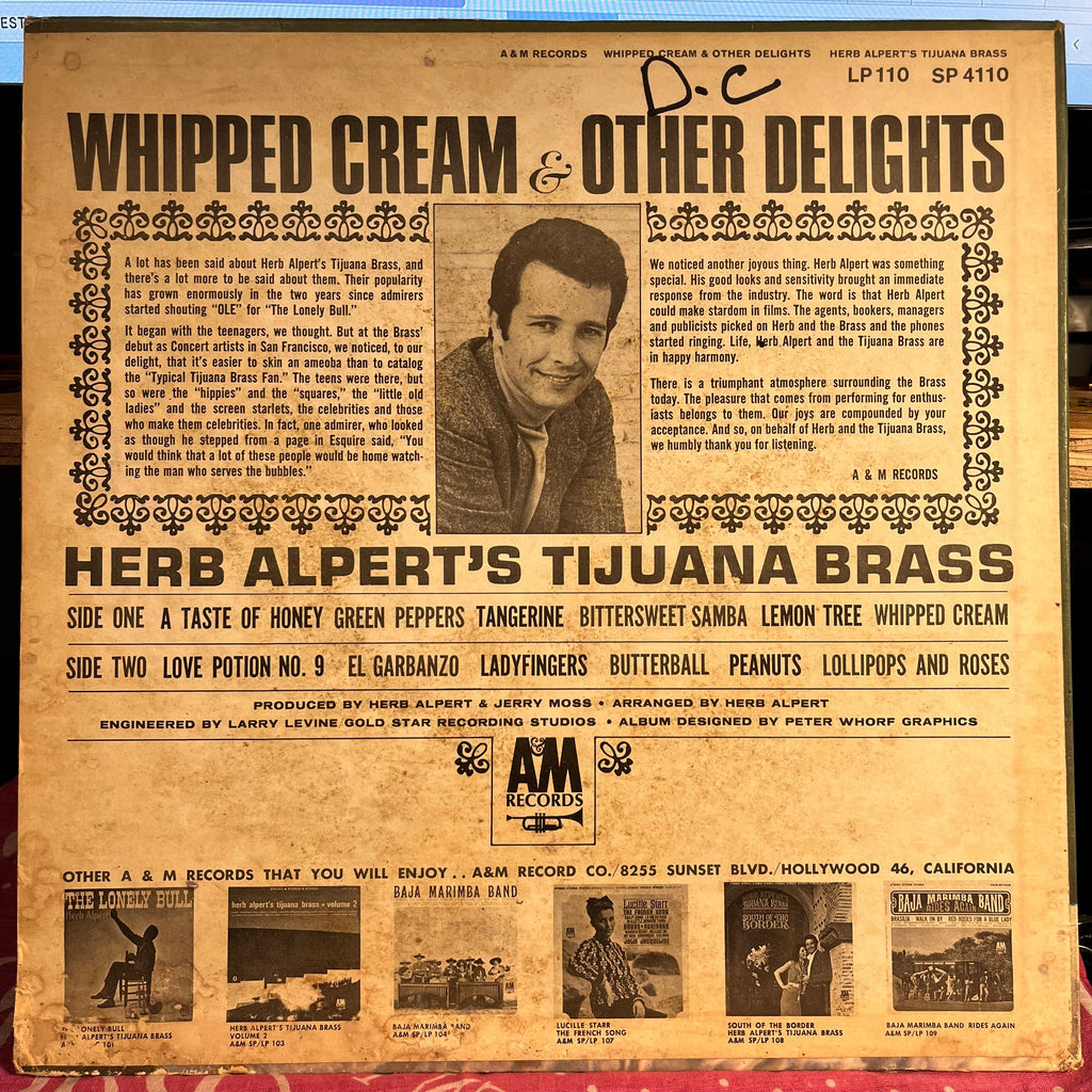 Herb Alpert & The Tijuana Brass - Whipped Cream & Other Delights *MONARCH/MONO* | Very Good (VG) Very Good (VG)