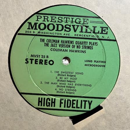 Coleman Hawkins Quartet - The Coleman Hawkins Quartet Play The Jazz Version Of No Strings (VINYL) | Very Good (VG) Very Good (VG)