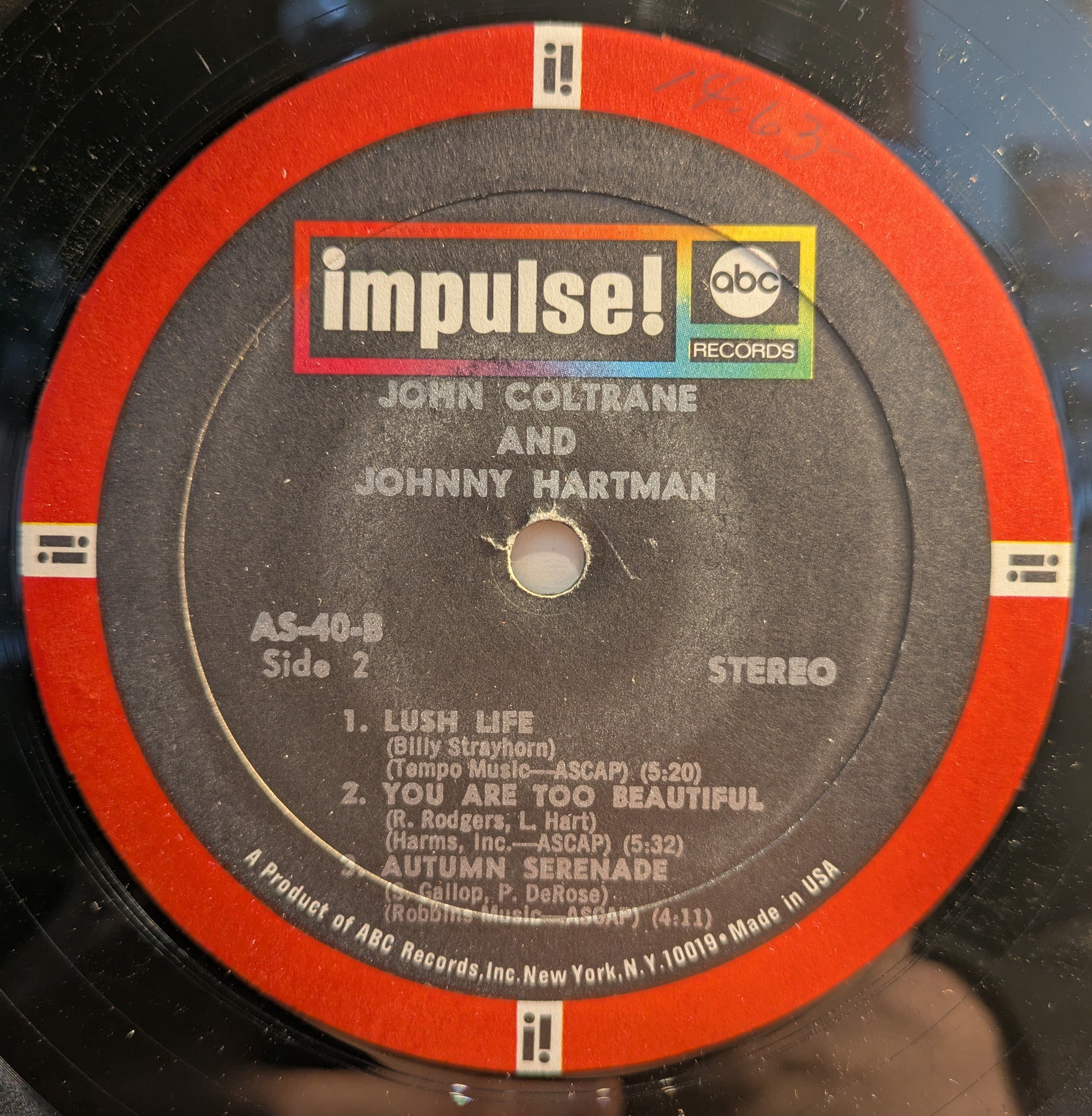 John Coltrane - John Coltrane And Johnny Hartman (VINYL) | Very Good (VG) Very Good Plus (VG+)