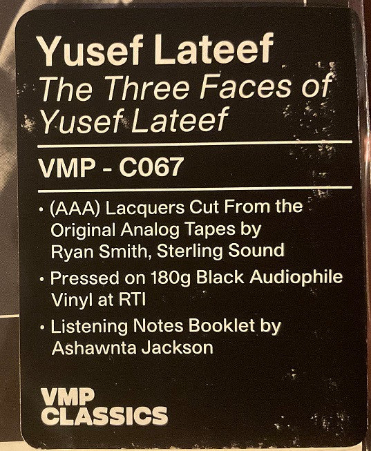 Yusef Lateef The Three Faces of Yusef Lateef LP Mint (M) Mint (M)