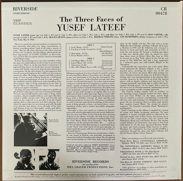 Yusef Lateef The Three Faces of Yusef Lateef LP Mint (M) Mint (M)