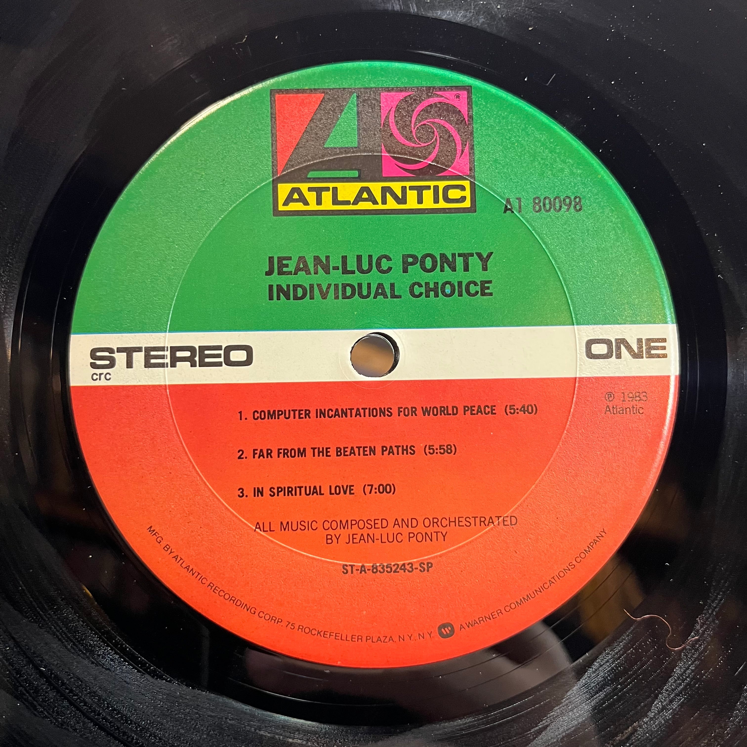 Jean-Luc Ponty - Individual Choice (VINYL) | Near Mint (NM) Near Mint (NM)