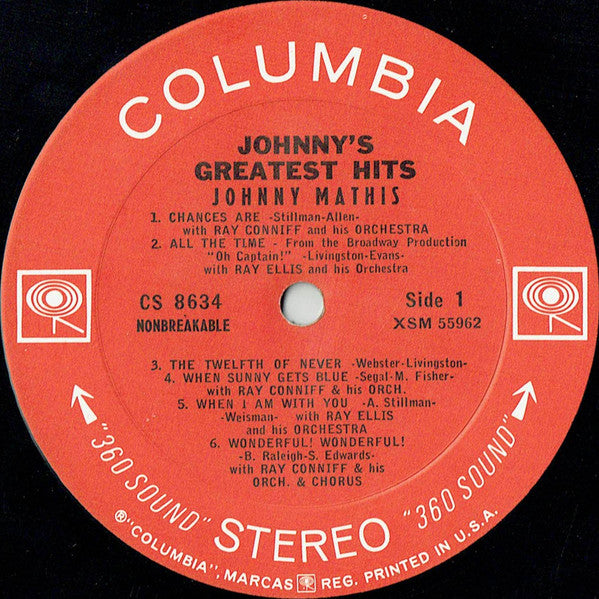 Johnny Mathis - Johnny's Greatest Hits | Very Good Plus (VG+) Near Mint (NM)