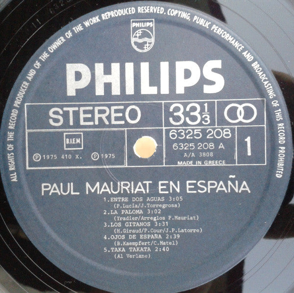 Paul Mauriat En España | Near Mint (NM) Very Good Plus (VG+)