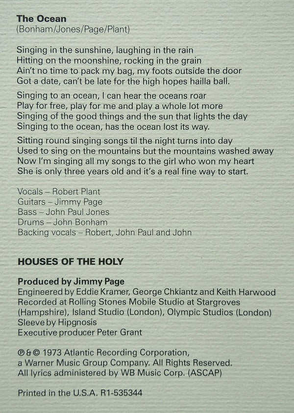 Led Zeppelin - Houses Of The Holy | Mint (M) Mint (M)