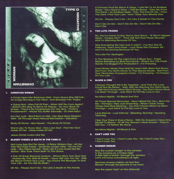 Type O Negative - Bloody Kisses: 30th Anniversary (GREEN VINYL) | Mint (M) Mint (M)