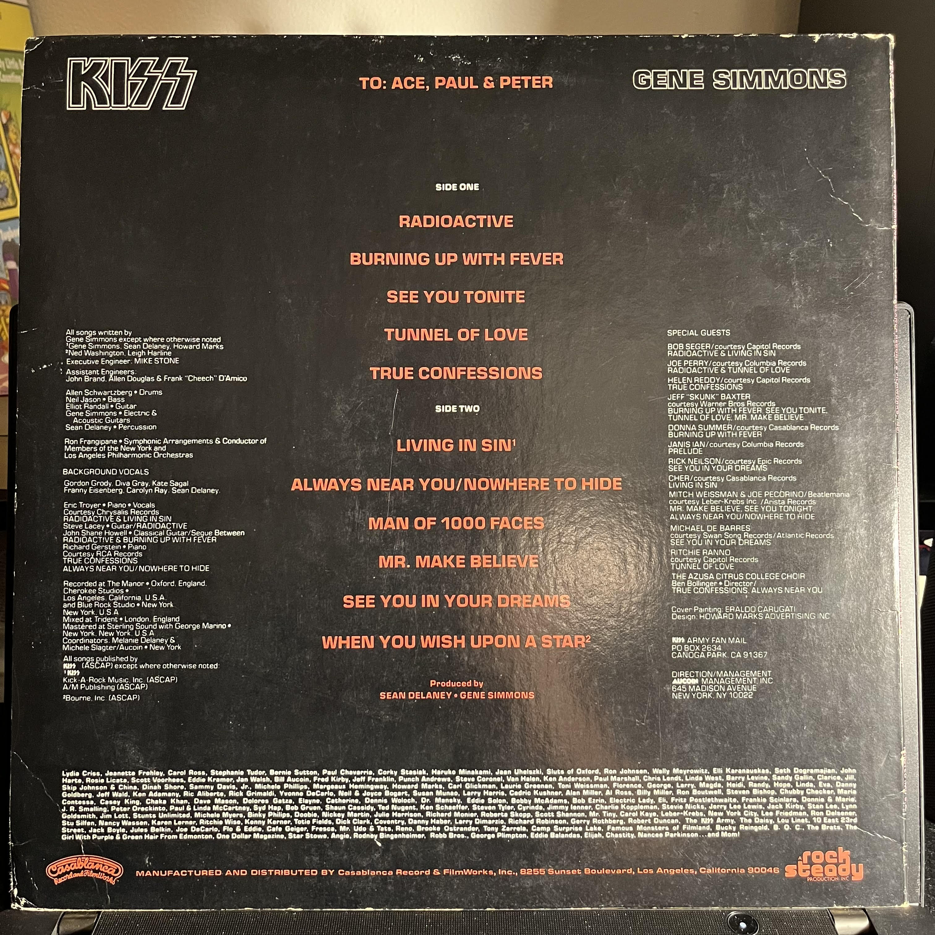 Kiss - Gene Simmons *GOLDISC/POSTER* | Excellent (EX) Very Good Plus (VG+)