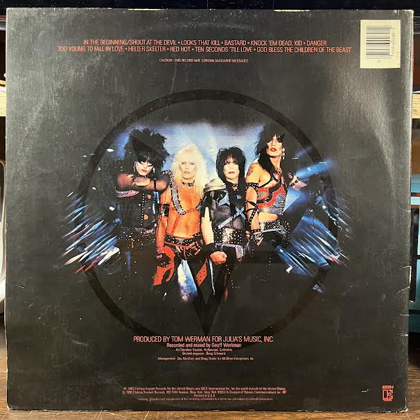 Mötley Crüe - Shout At The Devil (VINYL) | Excellent (EX) Very Good (VG)