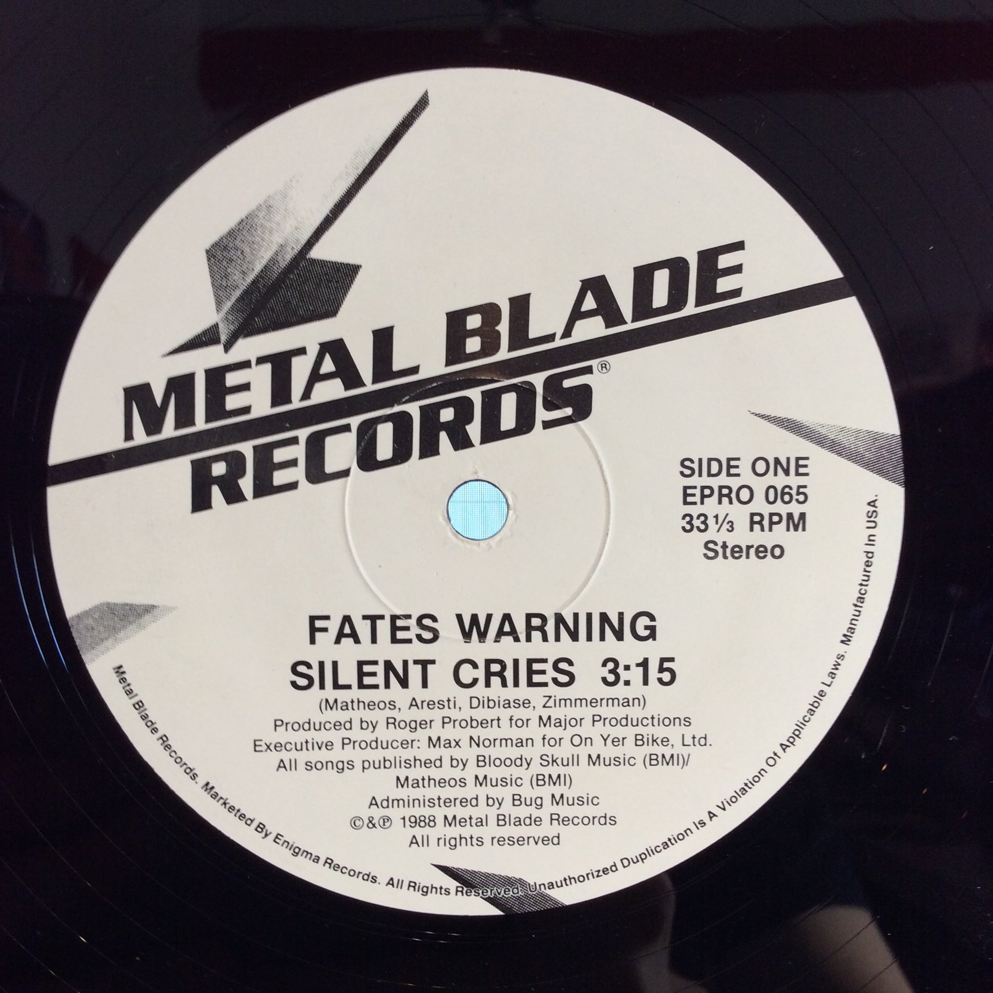 Fates Warning - Silent Cries (VINYL) | Excellent (EX) Very Good Plus (VG+)